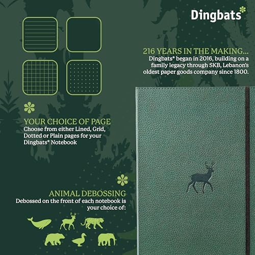 Dingbats* - Wildlife Dotted Extra Large A4 Notebook - PU Leather Hardcover Journal for Work, Writing - Pocket, Elastic Closure, Pen Holder, Bookmark - Image 2