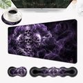 Desk Mat, Mouse Pad with Wrist Rest, 4-in-1 Large Mouse Pads for Desk, Ergonomic Mouse Pad and Keyboard Wrist Rest Gaming Keyboard Mat for Office,Skull Purple Smoke by EFGWSDER