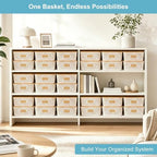 Bagnizer 4 Pack Plastic Storage Bins with Bamboo Lids, 6.2qt Stackable Storage Organizer Box with Lable for Pantry Shelves Drawers Desktop Office, 12"L x 8.3"W x 3.5"H, Cream White - Image 6