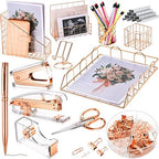 Yaomiao 13 Pcs Desk Accessories Set Organizer Office Supplies, Rose Gold by Yaomiao