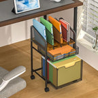 Tiaoheka Rolling File Cabinet with Adjustable Dividers, Mobile Filing Cabinet with 2 Storage Drawers on Lockable Wheels, Hanging File Organizer Beside Under Desk for Office, Home（Patent Pending） by Tiaoheka