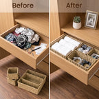efluky 4 PCS Hand-Woven Drawer Organizer Baskets, Paper Rope Drawer Divider and Storage Trays Containers for Kitchen, Bathroom, Office, Desk, Natural - Image 4