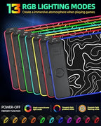 Wireless Charging Mouse Pad, RGB Gaming Mousepad, 31.5"x15.7" in - Image 4