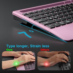 Hamile Wireless Backlit Keyboard with Wrist Rest, Rosepink - Image 4