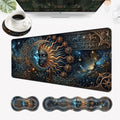 Desk Mat, Mouse Pad with Wrist Rest, 4-in-1 Large Mouse Pads for Desk, Ergonomic Mouse Pad and Keyboard Wrist Rest Gaming Keyboard Mat for Office,Sun and Moon Aesthetics by EFGWSDER