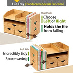 Pandorama Bamboo Desk Organizer Large - A4 Drawers & Adjustable File Holder, Fully Assembled Wood Desktop Storage for Kitchen, Bedroom, Bathroom, Study Room - Image 3