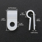 BAOMAIN 1/8-Inch R-Type Cable Clamps, 1000-Pack Wire Nylon Wire Management Clips, UC-0 Screw-On Cord Fasteners for Home, Office, and Industrial Use - Image 2