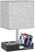 Touch Bedside Table Lamp for Bedroom, 3-Way Dimmable, USB C+A, 2 AC Outlets by KakanuoLightings
