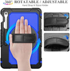 SEYMAC stock Case for Samsung Galaxy Tab S10 FE+ Plus 5G Tablet Case 13.1'' Protective with Screen Protector, Pen Holder, 360 Rotate Stand, Hand Strap, Shoulder Strap, Blue1 - Image 4