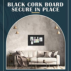 Teling 36" x 24" Cork Board Large Wood Framed Cork Bulletin Board with Pins Eye Bolts Screws Notice Pin Hook for Home School Office Walls(Black Frame) - Image 4