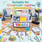 Hushee 6 Pcs Classroom Caddy Plastic Caddy Organizer with Handle, Clear - Image 6