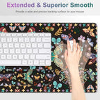 Desk Mat Pad, Gaming Mouse Pad Wrist Support Set, 4 in1 Non-Slip XXL Large Mousepad + Ergonomic Keyboard Wrist Rest+Mouse Wrist Rest+Coaster for Home Office Computer I Colorful Butterfly - Image 4