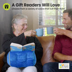 Gifts for Readers & Writers Tablet & Book Stand, Soft Reading Pillow, Book Holder with Pockets for Storage, Suitable for eReader/iPad/Kindle or Galaxy Devices, Book Couch Blue - Image 6