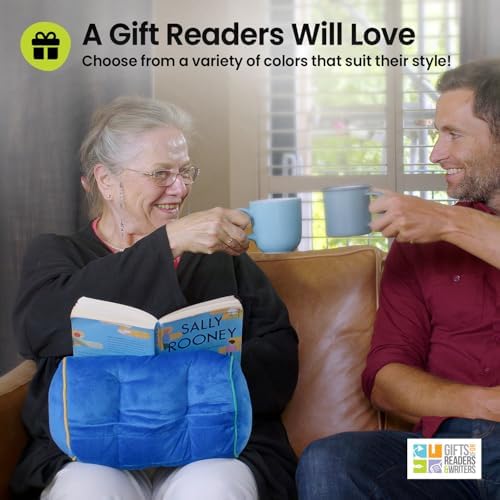 Gifts for Readers & Writers Tablet & Book Stand, Soft Reading Pillow, Book Holder with Pockets for Storage, Suitable for eReader/iPad/Kindle or Galaxy Devices, Book Couch Blue - Image 6