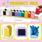 11 Pcs Pencil Shaped Crayon Organizer with Stand,Standard - Image 2