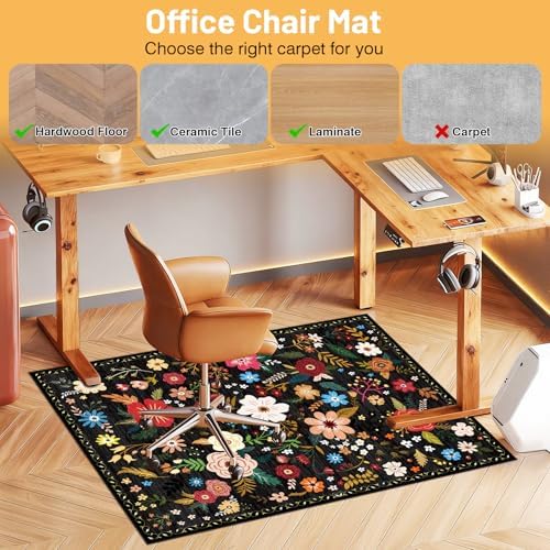 Office Chair Mat for Hardwood Floor & Tile Floor,36"x48"-Black Multicolor - Image 3