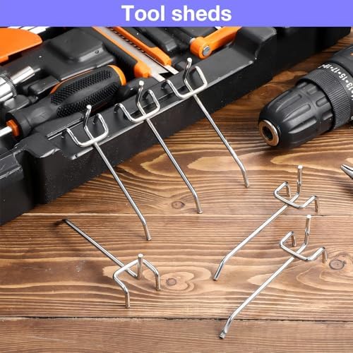 Moxweyeni 150 Pack Pegboard Hooks 3 Inch Metal Display Hooks Suitable for 1/8 Pegboard Accessories for Garage, Office, Kitchen, Store - Image 7