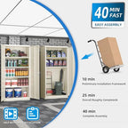 Superday 72" Lockable Steel Storage Cabinet, Locking Metal Storage Cabinets, Tall Putty Cabinet with 2 Doors and 4 Adjustable Shelves for Garage, Home Office, Classroom, Pantry, File, Easy Assemble - Image 6