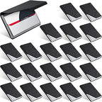 Yexiya 20 Pieces PU Leather Business Card Holder with Magnetic Closure Stainless Steel Slim Wallet Case for ID Credit Card Women Men(Black) by Yexiya