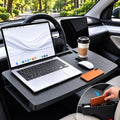 Steering Wheel Tray, Carbon Fiber 2-in-1 Car Tray & Seat Gap Filler, Car Desk, Car Laptop Desk, Car Desk for Laptop, Food Tray for Car, Steering Wheel Desk, Car Table, Universal Car Tray Organizer by Unknown