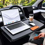 Steering Wheel Tray, Carbon Fiber 2-in-1 Car Tray & Seat Gap Filler, Car Desk, Car Laptop Desk, Car Desk for Laptop, Food Tray for Car, Steering Wheel Desk, Car Table, Universal Car Tray Organizer by Unknown
