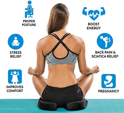 ComfiLife Premium Comfort Seat Cushion - Non-Slip Orthopedic 100% Memory Foam Coccyx Cushion for Tailbone Pain - Cushion for Office Chair Car Seat - Back Pain & Sciatica Relief (Black) - Image 4