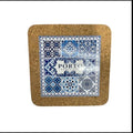 Portugal Azulejo Tiles, Ethnic Portugese Ceramic Tiles - Cork Trivets - Home & Wall Decorations (7.8 Inch - 20cm) (Porto Portugal in 6 Tiles) by GOLDTON