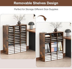 EasyPAG Wooden Literature Organizer with Adjustable Shelves, 48 Compartments Office Paper Organizer Storage 24000 Sheets Letter Size Paper, Student Mailbox for Classroom, Archaize - Image 3