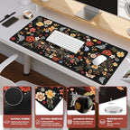 iCasso Desk Cover Mat, 4in1 Floral Large Mouse Pad with Wrist Rest - Image 4