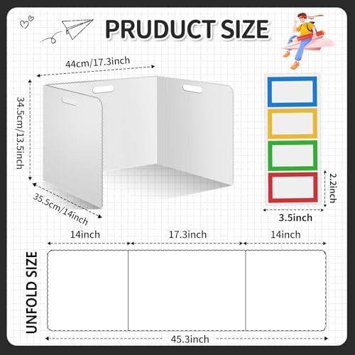 30 Pcs Desk Dividers for Students Plastic Durable and Waterproof Privacy Folders Shields Test Dividers(30pcs White) - Image 2