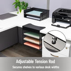 Mind Reader Slide-On Under Desk File Organizer, No Tools Required, Hanging Storage for Laptops, Folders, and Notebooks, Metal, Black - Image 4
