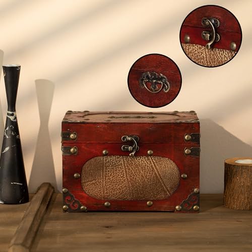 Antique Wooden Recipe Card Box – Vintage Recipe Box Organizer with Dividers, Wood Recipe Holder for Cards, Recipe Box with Cards and Dividers 4x6 - Image 5