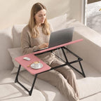 Laptop Bed Desk, 5-Angle Adjustable Bed Laptop Table with Cup Holder - Image 6