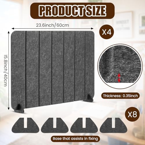 4 Pack Desk Privacy Panels Freestanding Cubicle Divider Board - Image 2