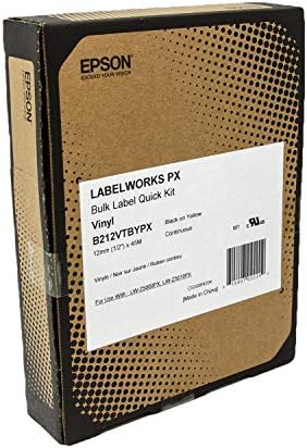 Epson LABELWORKS B212VTBYPX Bulk Vinyl Tape - Black on Yellow - 1/2" (12mm) - Image 4