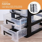 DOITOOL 5 Tier Plastic Drawer Type Closet, 12.36"H x 6"L x 8.3" W Home Office Storage Organizer, Makeup Organizer Station Cube, Cosmetics Jewelry Box for Bathroom, Dorm, Desk, Countertop, Office - Image 4