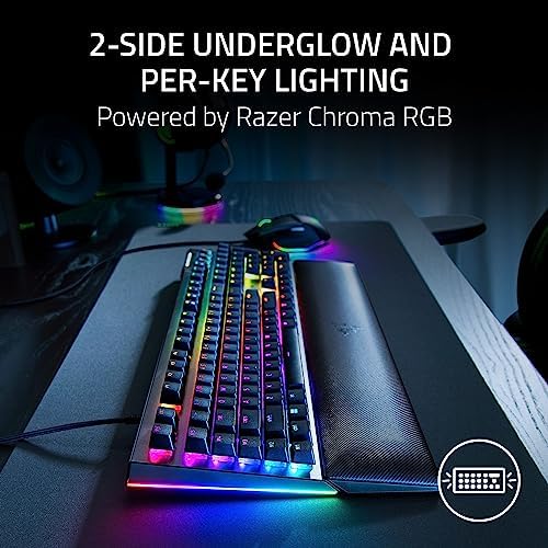 Razer BlackWidow V4 Mechanical Gaming Keyboard: Yellow Switches Linear & Silent-Chroma RGB - 6 Macro Keys - Magnetic Wrist Rest - Doubleshot ABS Keycaps - Multi-Function Roller &Media Keys (Renewed) - Image 3