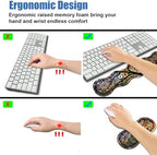 4 in 1 Ergonomic Memory Foam Mouse Pad Wrist Rest Set, Large XXL Gaming Desk Pad + Keyboard Wrist Rest + Mouse Wrist Cushion + Coaster for Home Office Study Gaming, Tree of Life - Image 5