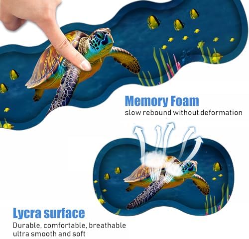 Ergonomic Keyboard Wrist Rest and Mouse Pad Wrist Rest Set, Large XXL Gaming Mousepad 31.5"x 11.8", Memory Foam, Easy Typing Pain Relief, Multifunctional Desk Mat for Office & Home, Sea Turtle - Image 4