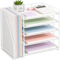 OPNICE Desk Organizer, 5-Tier Paper Organizer Letter Tray, White by OPNICE