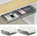 SVNNELP Upgrade Under Desk Drawer for Table with Lip,2 Pack Large & Medium,Slide Out Attachable Drawer for Under Desk Storage Organizer(ClearBlack/LM) by SVNNELP