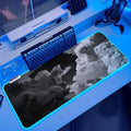 JMIYAV White RGB Gaming Mouse Pad 31.5x12 Inch PC XL Large Extended Mousepad Glowing Led Light Up Desk Pad Non-Slip Rubber Base Computer Cool Mouse Mat Desk Accessories Gaming Setup White and Black by JMIYAV