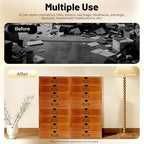 Wooden Storage Box, 16 Drawers Wood Multi Drawer Storage Organizer Vintage Desktop Drawer Organizer Rustic Desk Storage Organizer for living rooms bedrooms study rooms offices dormitories - Image 6
