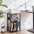 LELELINKY 3 Tier End Table,Record Player Stand with Storage Up to 100 Albums, Turntable Stand for Vinyl, Walnut Couch Nightstand Side Tables for Living Room Bedroom - Image 5