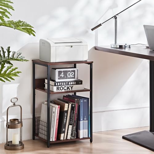 LELELINKY 3 Tier End Table,Record Player Stand with Storage Up to 100 Albums, Turntable Stand for Vinyl, Walnut Couch Nightstand Side Tables for Living Room Bedroom - Image 5