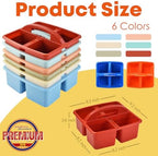 ALINK Plastic Classroom Caddy Organizer with Handle, 6-Pack 4 Compartments - Image 2
