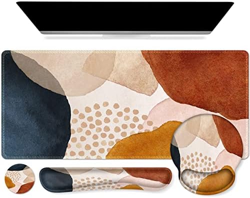 iCasso Table Mat for Workspace, Color Block 35.4"x15.7" Keyboard Mat by iCasso