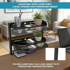 3 Tier Clamp on Desk Shelf,Desktop Organizer with Under Desk Hidden Basket - Image 4