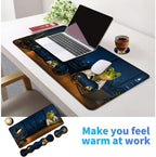4Pcs Memory Foam Keyboard Wrist Rest Desk Mat Set, Night Shift Frog - Image 6