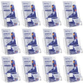 Brochure Holder 4x9 Inch Acrylic Literature Holders Clear Flyer Display Stand with Business Card Slot Pamphlet Holder Multi Purpose Organizer for Office, Lobby, Hotels, Trade Shows, 12 Pack by HLF-ho